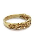 Flowers Band Ring 14k Solid  Yellow Gold  - $715.00