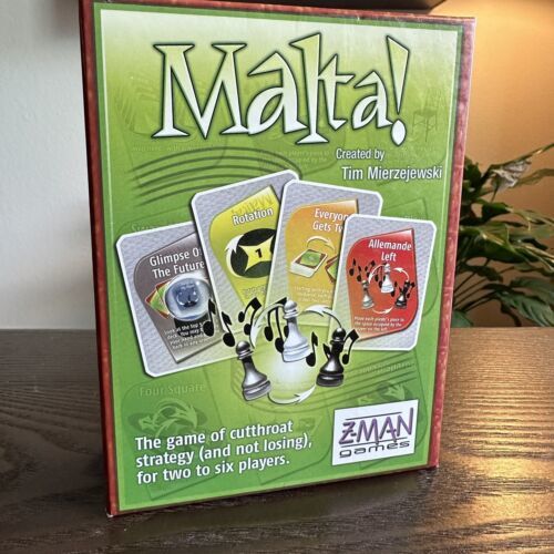 Z-Man Malta! Card Game Cutthroat Strategy Fun Reactions Fast 2-6 Players - $9.00