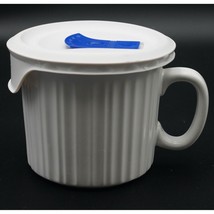 CorningWare French White Stoneware Soup Mug &amp; Vented Plastic Lid 20 oz - £17.01 GBP