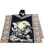 Ancient Winds Hooded Poncho Ecuador Eagle Wolf Tribal Southwestern Cotto... - $47.90 CAD
