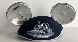 Disney Hat Mickey Mouse Ears Blue "Where Dreams Come True" Kid Size LIGHTS UP - £7.75 GBP