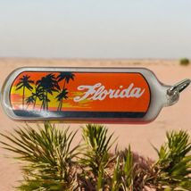 Vintage Souvenir Keyring FLORIDA USA Keychain ORANGE SKY Porte-Clé FLORI... - $9.87
