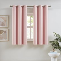 Dualife Pink Curtains 45 Inch Length For Kids Room Thermal Insulated Blackout - $34.99