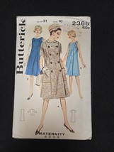 Butterick Pattern 2368 Women&#39;s Maternity Dress Jacket Size 10 Bust 31 Vi... - $12.95