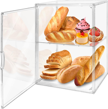 Large Bread Box for Kitchen Countertop, 3 Layers Adjustable Food Safe Clear Brea - £33.95 GBP