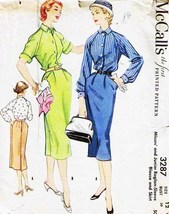 Misses&#39; DRESS, BLOUSE &amp; SKIRT Vintage 1955 McCall&#39;s Pattern 3287 Size 12  - $15.00