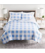 New Sonoma Goods For Life Reversible Gingham Cotton Quilt Set Blue Twin/... - $121.78 CAD