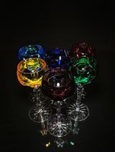 Faberge  Lausanne Crystal  Goblets 8.5" Tall in original  case NIB image 10