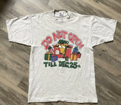 VTG Single Stitch Christmas T-shirt Do Not Open Till Dec 25th Holiday Ma... - $13.54