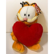 Garfield the Cat with Large Red Heart Ty Beanie Baby MWMT Collectible Plush - £23.99 GBP