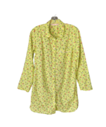 Victorias Secret Yellow Floral Tab Sleeve Button Sleep Shirt Nightgown S... - $321.23 MXN