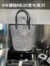 Luxury Crystal Shiny Rhinestone Diamond Bucket Bag Female Bling Evening Bag Lady - £74.61 GBP