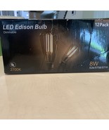 LED Edison Bulb 12 Pack ST58D6 2700K Dimmable E26/ST58/ST19 - $39.88 CAD