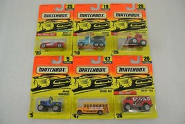 Matchbox Jeep Wrangler School Bus Shovel Nose Cement Truck Lot of 6 New On Cards - £27.15 GBP