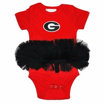 NCAA Georgia Bulldogs Circle G Logo Red Black Tutu Creeper #245 Two Feet Ahead - £22.37 GBP