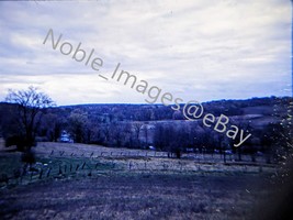 1949 Rural Wooded Landscape Lake Farm Red-Border Kodachrome 35mm Slide - $5.45
