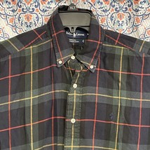 Vintage Ralph Lauren Flannel Shirt Mens Medium Plaid Long Sleeve Button ... - £18.10 GBP