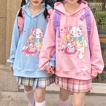 KOSAHIKI Harajuku Japanese   Hoodies Women Spring Japanese Cute Pullovers Hooded - £72.50 GBP