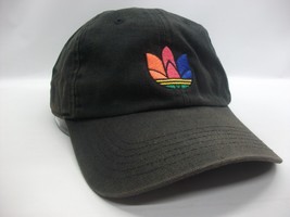 Adidas Rainbow Trifoil Hat Faded Discolored Stained Black Strapback Base... - £15.66 GBP