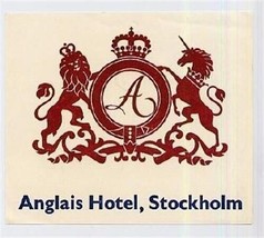 Anglais Hotel Luggage Label Stockholm Sweden - $9.90