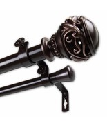 InStyleDesign Leah 1 inch Diameter Adjustable Double Curtain Rod Bronze ... - $213.83