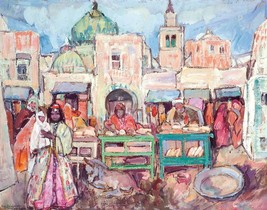 Framed canvas art print giclee Morocco - People in Medina - £30.92 GBP+