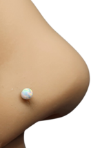 Piercing al naso in opale con gemma bianca da 22 g (0,6 mm) in argento... - £5.53 GBP