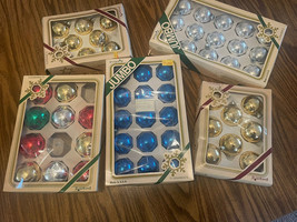 Pyramid Glass Christmas Ornaments Vintage lot of 56, 5 boxes Large, Original Box - $37.40