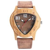 Wooden Watch Quartz Watches Watch Bamboo Wooden Handmade Watch-Brown - £27.59 GBP