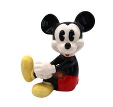 Cute vintage Walt Disney porcelain Mickey Mouse figurine Made in Malaysia - $14.99