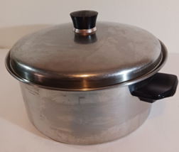 Vintage West Bend Continental Stainless Steel Stockpot 5Qt W/LID Deco Knob Usa - £20.51 GBP