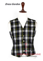 Dress Gordon Tartan Kilt Vest For Men&#39;s Scottish Kilt Waistcoat 5 Button... - £30.46 GBP