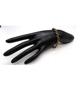 Vtg Trifari Black Rope And Gold Tone Twist Bracelet W/ Orig Signed Tag - $27.28 CAD