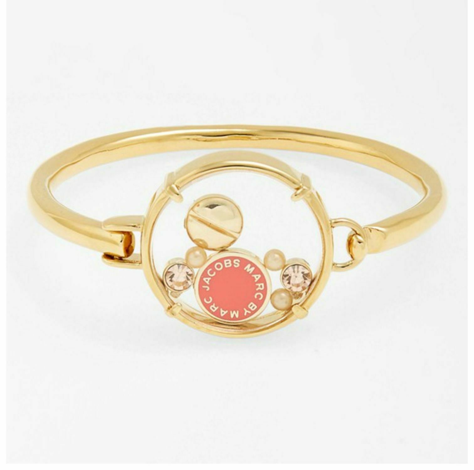 Marc Jacobs Bracelet Floating Charms Hinge Cuff Bangle Gold New $118 - $87.12