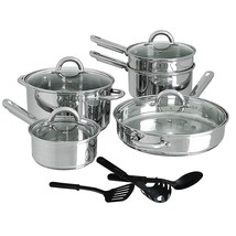Gibson Home Abruzzo Stainless Steel 12 Piece Cookware Set - $2,833.51 MXN