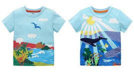 NEW Dinosaur Orca Whale Ocean Boys Short Sleeve Shirt - $5.49
