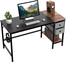 Office Desk, Computer Desk with Drawers 47&quot; Study Writing Desks for Home with - £79.12 GBP