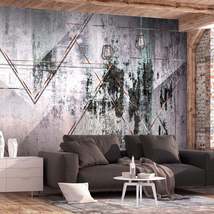 Tiptophomedecor Peel and Stick Wallpaper Wall Mural - Geometric Vintage Concrete - £47.84 GBP+