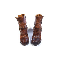 $295 FREEBIRD Boots Size 8 Brown Rustic Distressed Ankle Boots &#39;Bama&#39; - £156.35 GBP