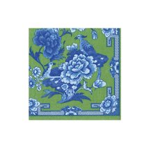 Caspari Green And Blue Plate Paper Cocktail Napkins - 20 Per Package - 4 Package - $24.70