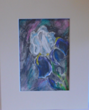 Purple and White Iris - Multimedia painting by Julie Miscera  White Matt - £19.70 GBP