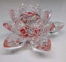 Controlled Bubble Feng Shui Lotus Leaf Flower Crystal Red Drip Light Catching - £16.08 GBP