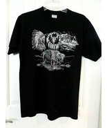 Vtg Sue Chaffee 50/50 Black USA T Shirt Heavy 50/50 Jerzees White Buffal... - $20.29 CAD