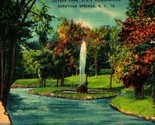 Geyser Park State Reservation Saratoga Springs New York NY Linen Postcard - $3.91
