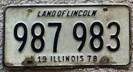 1978 Illinois Land of Lincoln License Plate #987 983 - $15.00