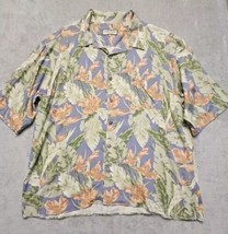 Pusser’s Button Up Hawaiian Shirt Floral Colorful 100% Silk Men’s XXL Is... - $29.02