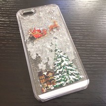 Iphone 6 / 6S - Hard Case Flowing Waterfall Liquid Glitter Star Christmas Tree - £27.17 GBP
