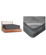 Gray 21” Extra Deep Pocket Ultra Soft Fitted Sheet with Corner Straps, King - $40.83 CAD