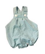 Vintage Baby Blue Striped Cotton Bubble Romper 12 Months Made In USA - $439.47 MXN