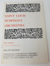 St. Louis Symphony Orchestra 1976 1977 Season Program Jerzy Semkow Magic Flute - $15.15